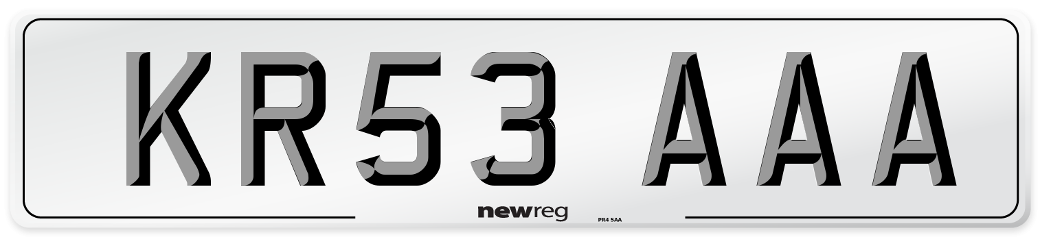 KR53 AAA Number Plate from New Reg